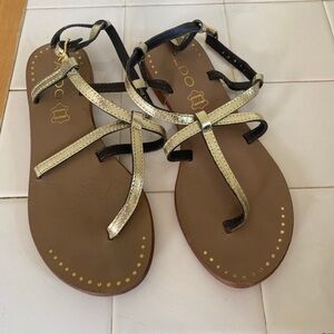 Aldo Women's Gold and Black Sandals